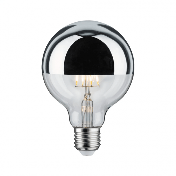 LED Globe Kopspiegel E27 G95 600lm 6,5W 2700K dimbaar Kopspiegel zilver