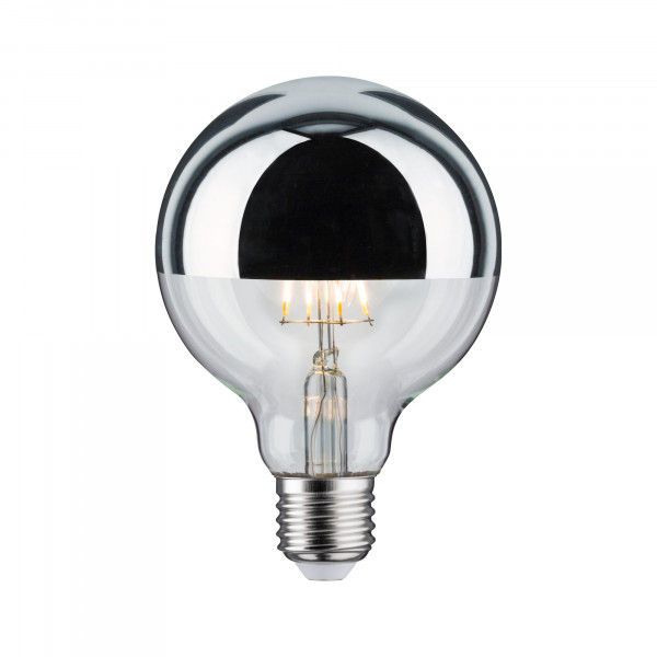 LED Globe 95 Kopspiegel Zilver 6W E27 Warmwit dimbaar